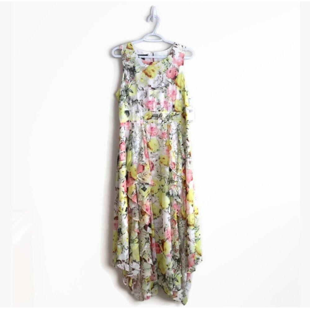 NWT - Midi Dress - Ruffle Handkerchief Style - Size 12 - I.N.C.